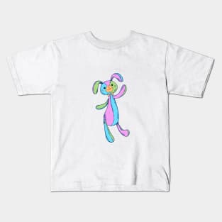 Patchwork Stuffed Bunny in Pastels Kids T-Shirt